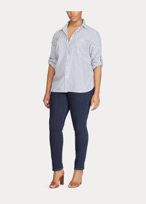 Women's Ralph Lauren Striped Cotton Shirts | 263107RGM